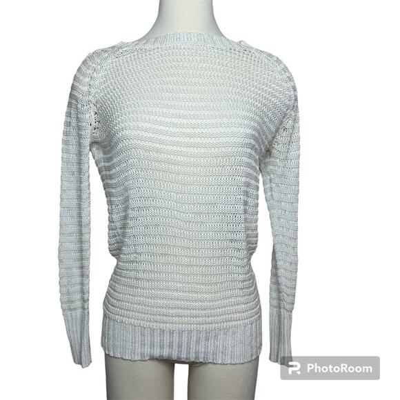 10 Crosby Derek Lam Sweaters - 10 Crosby Derek Lam Off White Cotton Crochet Knit Sweater Size S